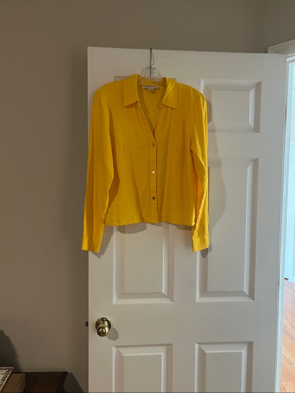 Michael Kors  Yellow Women's Button-Front Collared Shirt